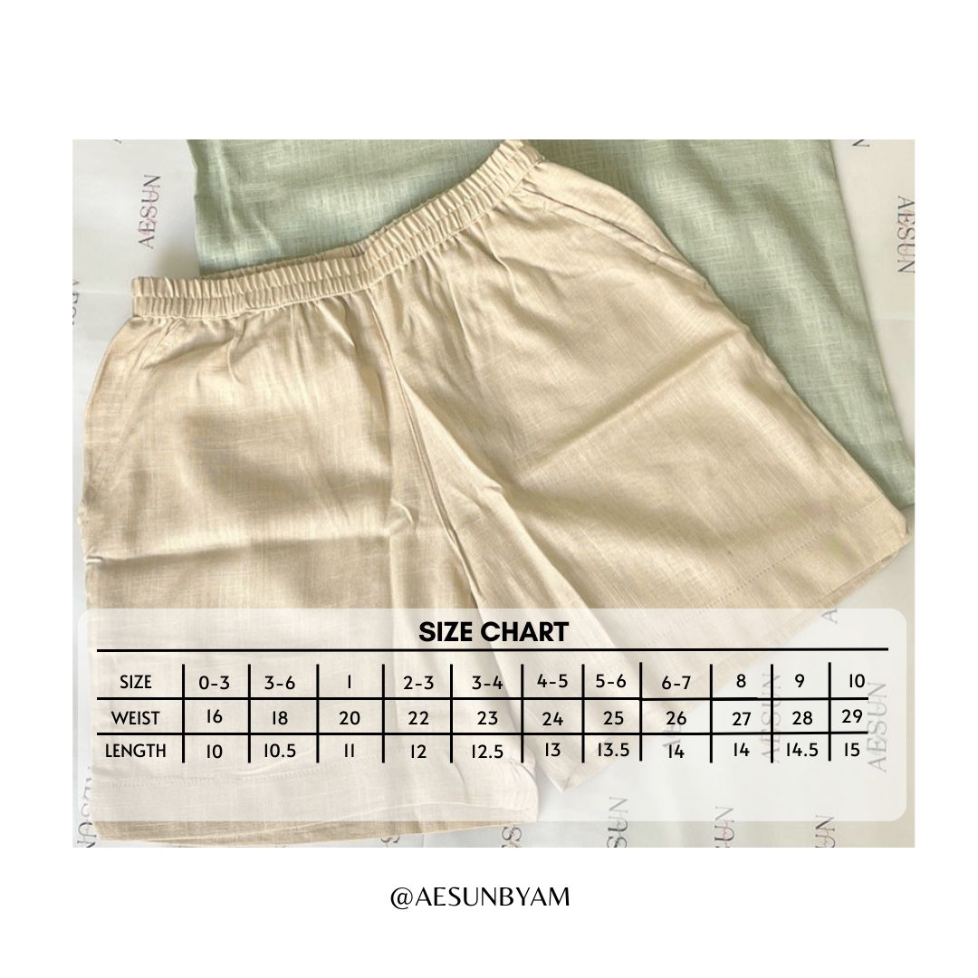 Kids Linen Shorts with belt
