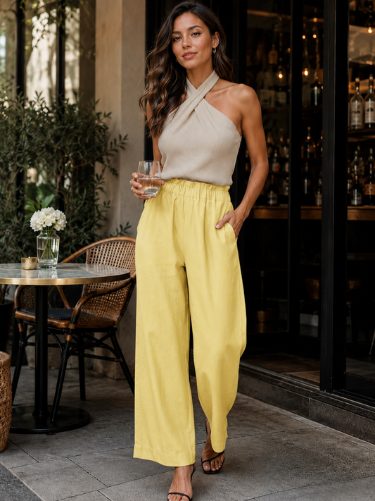 Womens loose pants with lining