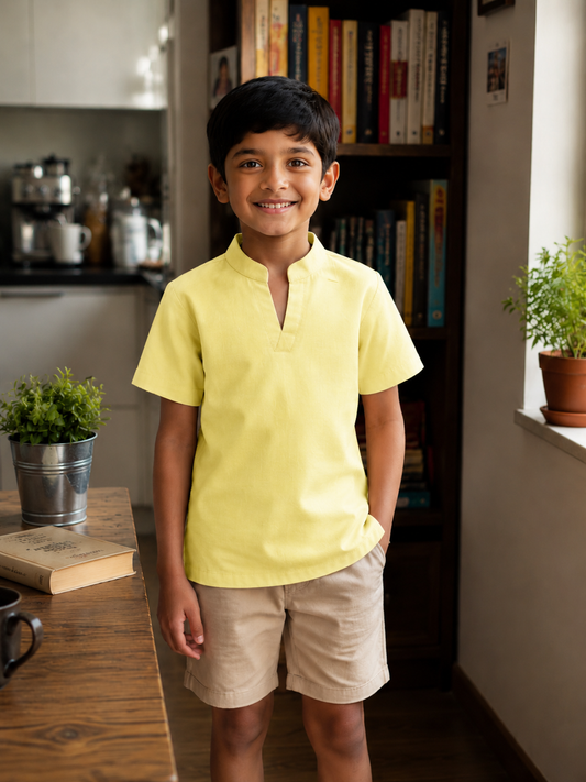 Kids Collared V-Neck Shirt