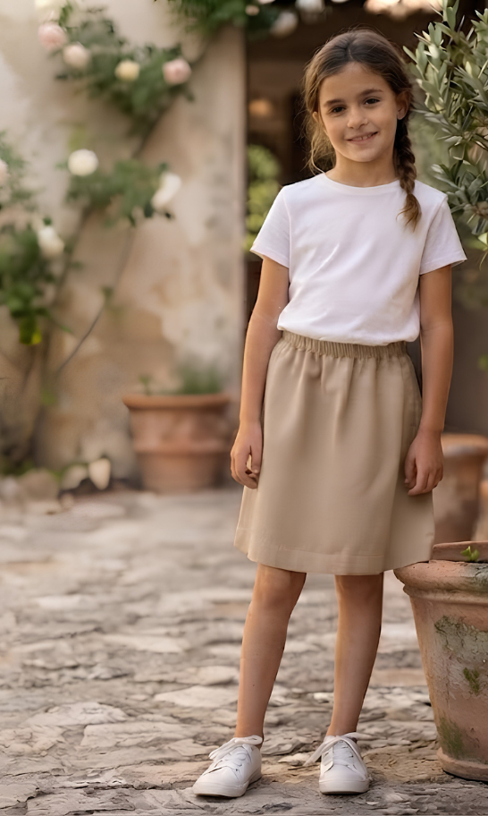 Girls Premium Linen Skirt