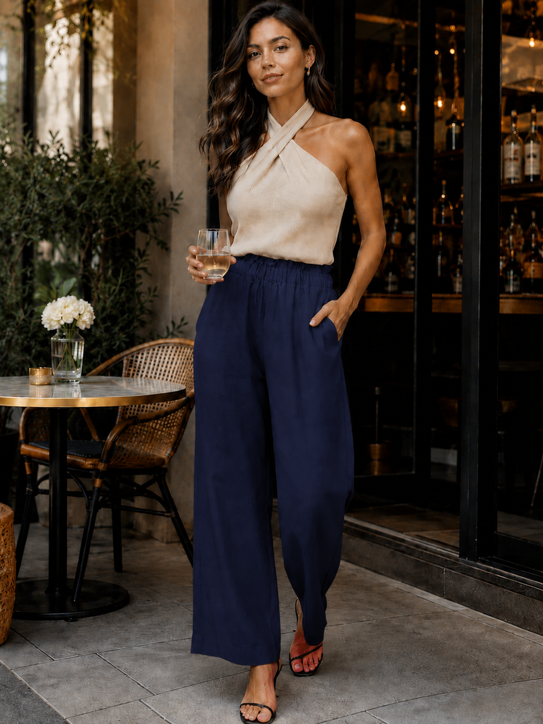 Womens loose pants with lining