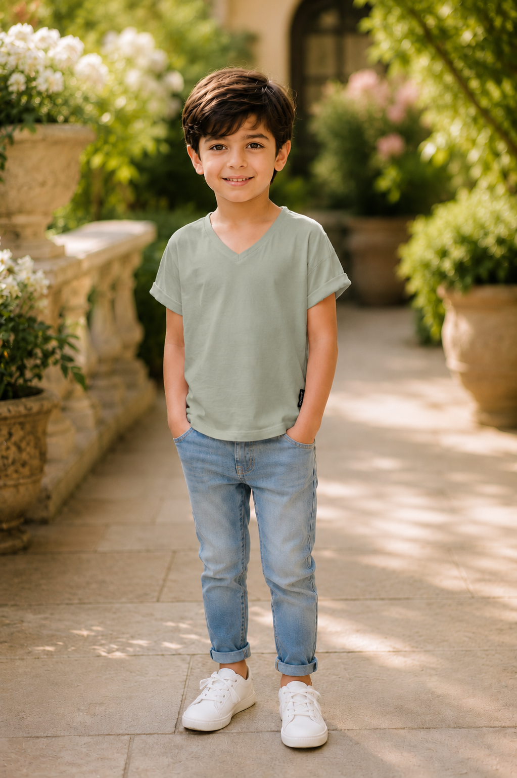 Girls Essential V-Neck Tee