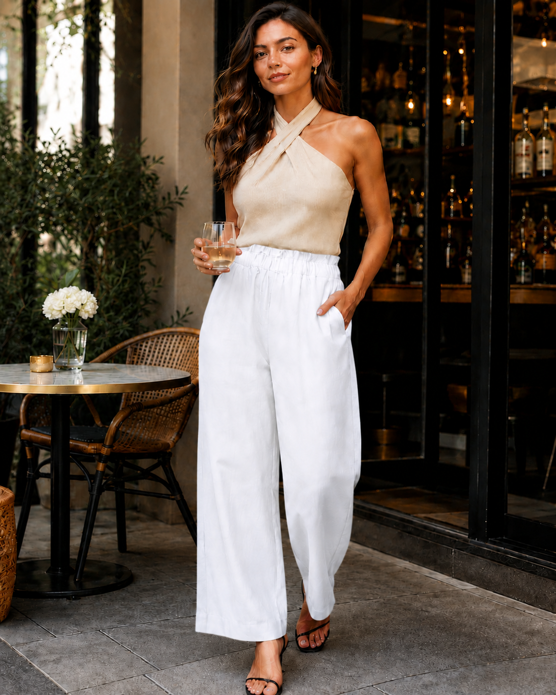 Womens loose pants with lining