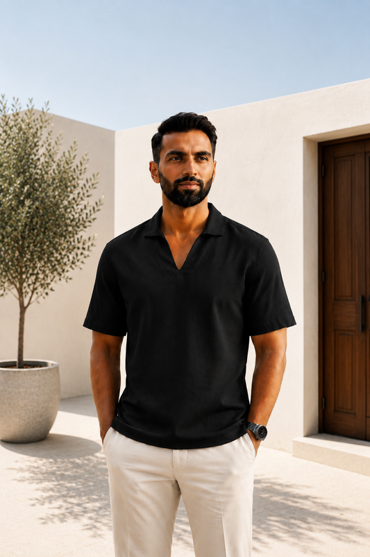 Men's Collared V-Neck T-Shirt