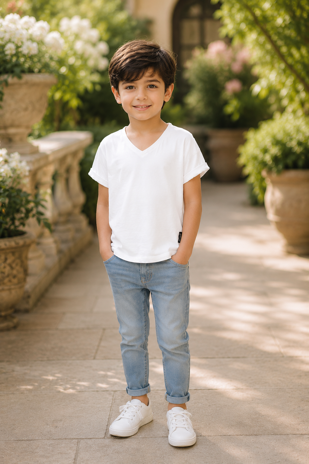 Girls Essential V-Neck Tee