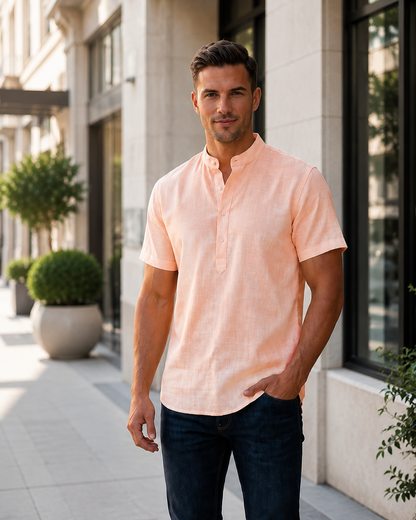 T-shirt Chinese collar