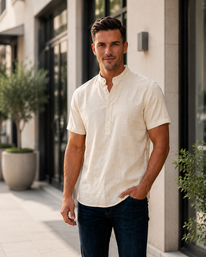T-shirt Chinese collar