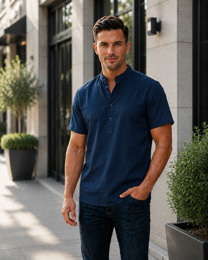 T-shirt Chinese collar