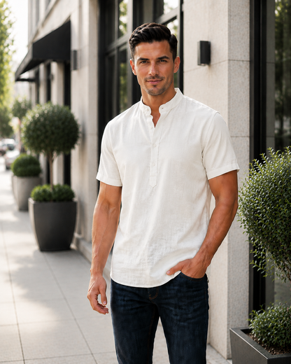 T-shirt Chinese collar