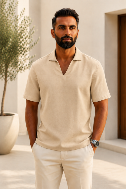 Men's Collared V-Neck T-Shirt
