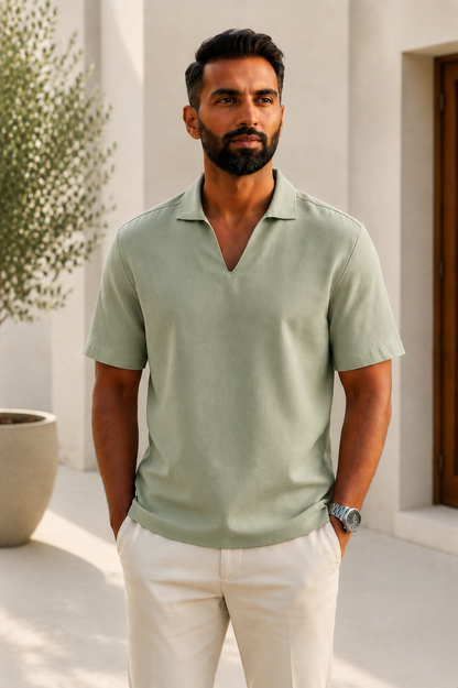 Men's Collared V-Neck T-Shirt