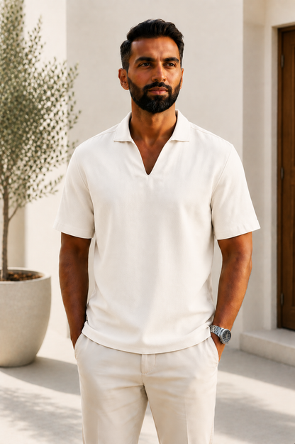Men's Collared V-Neck T-Shirt