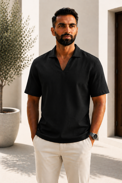 Men's Collared V-Neck T-Shirt