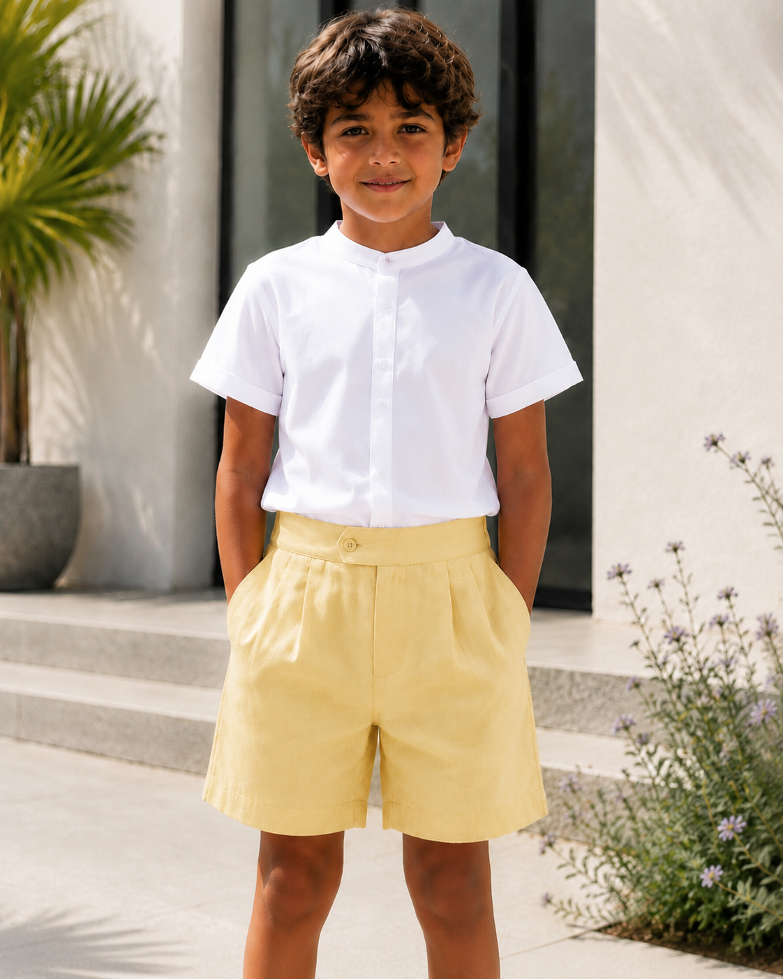 Kids Linen Shorts with belt