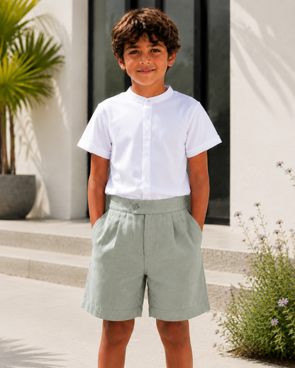 Kids Linen Shorts with belt