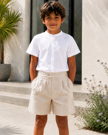 Kids Linen Shorts with belt