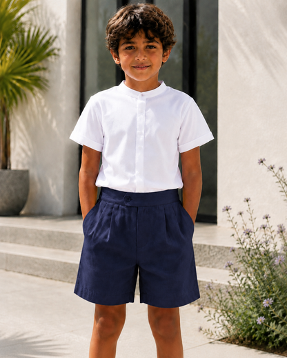 Kids Linen Shorts with belt