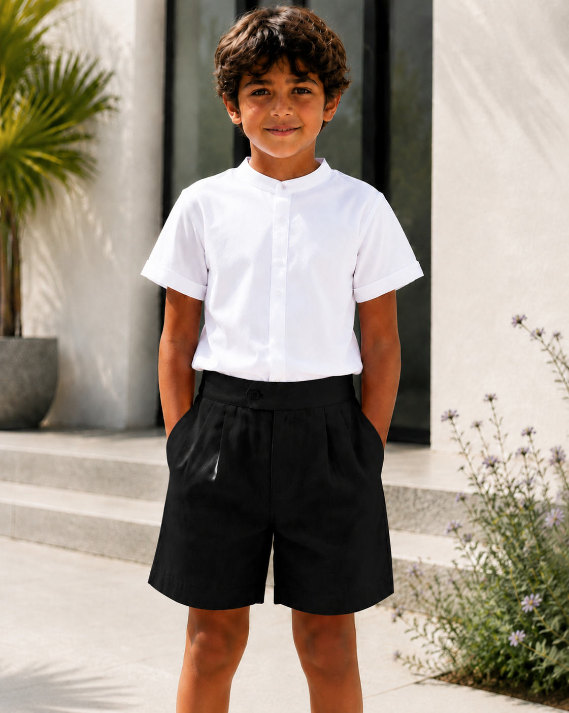 Kids Linen Shorts with belt