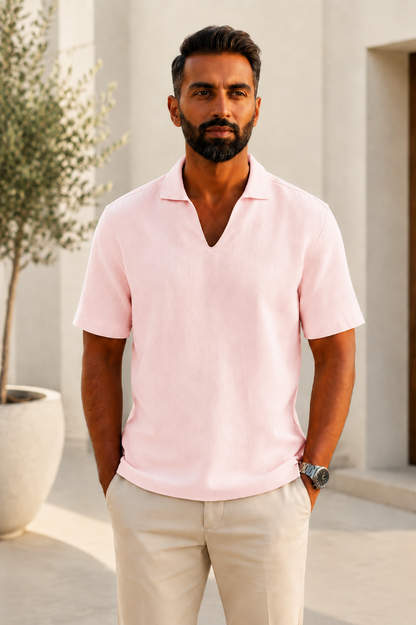 Men's Collared V-Neck T-Shirt