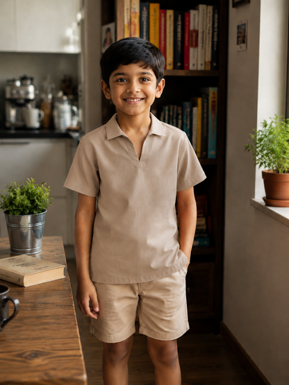 Kids Collared V-Neck Shirt