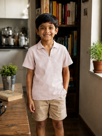Kids Collared V-Neck Shirt