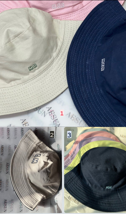 Bucket hat with initials