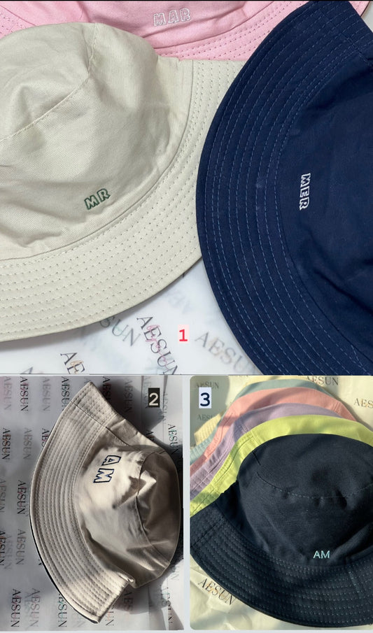 Bucket hat with initials