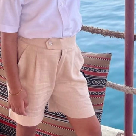 Kids Linen Shorts with belt