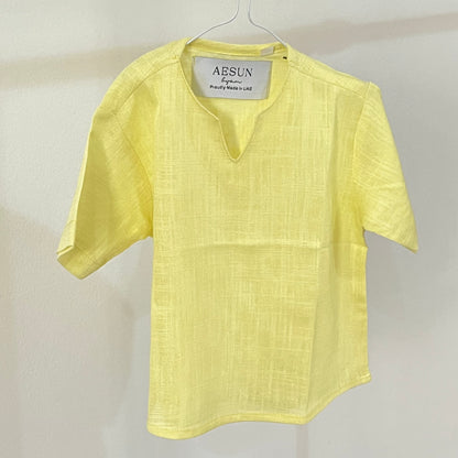 Premium Kids Band-Collar Shirt